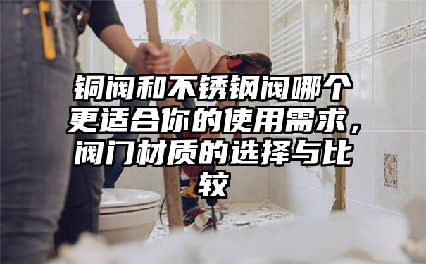 铜阀和不锈钢阀哪个更适合你的使用需求，阀门材质的选择与比较