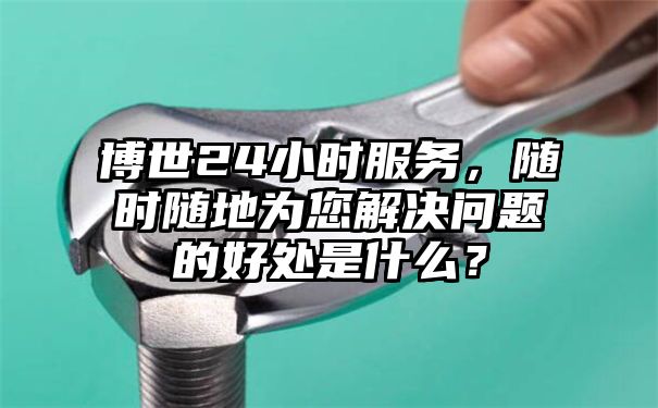 博世24小时服务，随时随地为您解决问题的好处是什么？