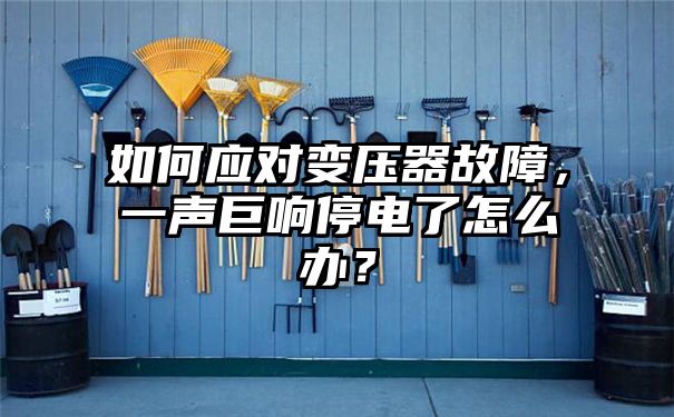 如何应对变压器故障，一声巨响停电了怎么办？