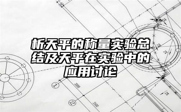 析天平的称量实验总结及天平在实验中的应用讨论