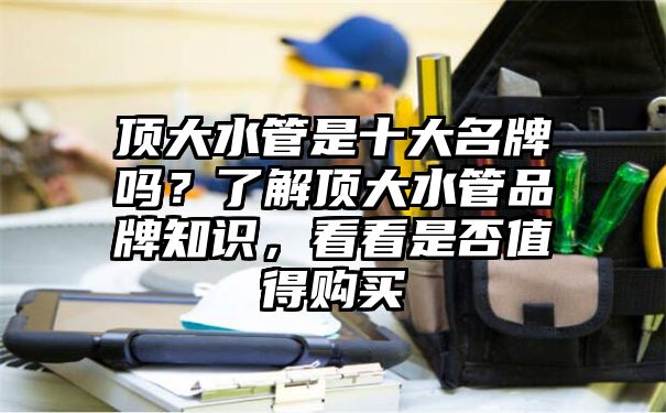 顶大水管是十大名牌吗？了解顶大水管品牌知识，看看是否值得购买