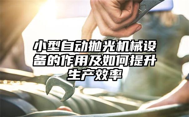 小型自动抛光机械设备的作用及如何提升生产效率