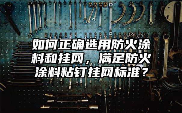 如何正确选用防火涂料和挂网，满足防火涂料粘钉挂网标准？