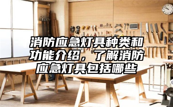 消防应急灯具种类和功能介绍，了解消防应急灯具包括哪些