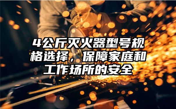 4公斤灭火器型号规格选择，保障家庭和工作场所的安全