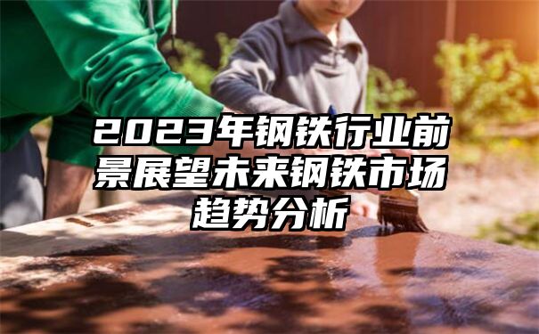 2023年钢铁行业前景展望未来钢铁市场趋势分析