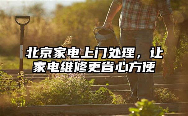 北京家电上门处理，让家电维修更省心方便