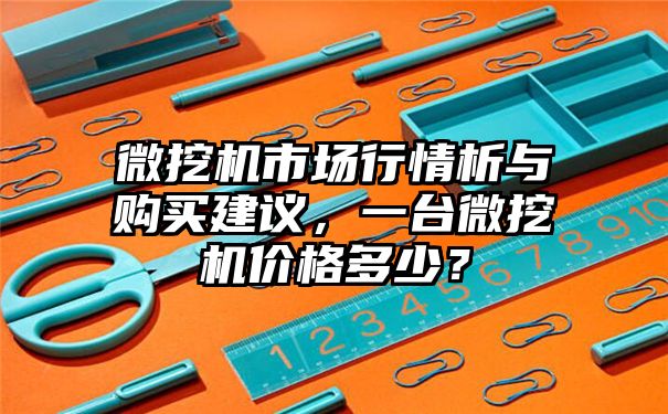 微挖机市场行情析与购买建议，一台微挖机价格多少？