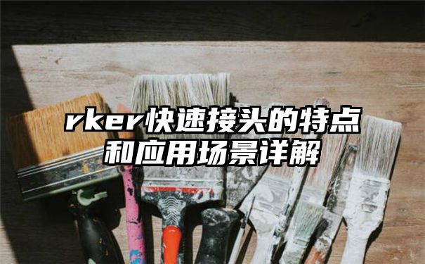 rker快速接头的特点和应用场景详解