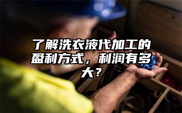 了解洗衣液代加工的盈利方式，利润有多大？