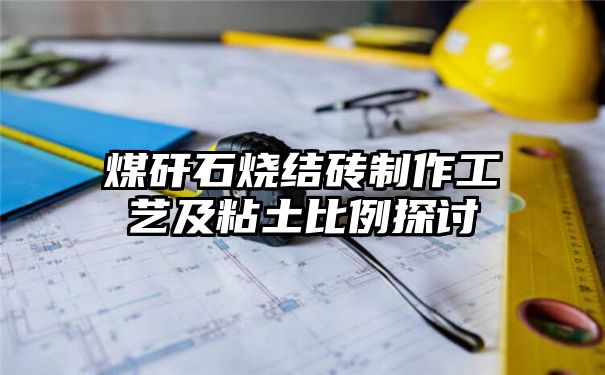 煤矸石烧结砖制作工艺及粘土比例探讨