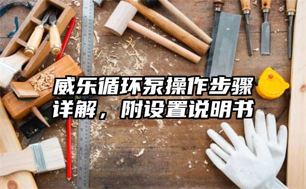 威乐循环泵操作步骤详解，附设置说明书