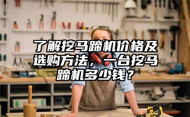 了解挖马蹄机价格及选购方法，一台挖马蹄机多少钱？