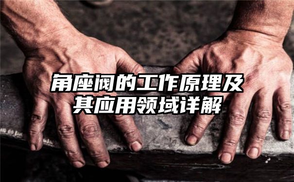 角座阀的工作原理及其应用领域详解