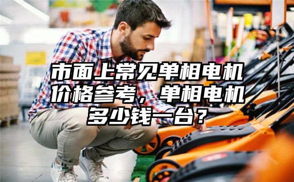 市面上常见单相电机价格参考，单相电机多少钱一台？