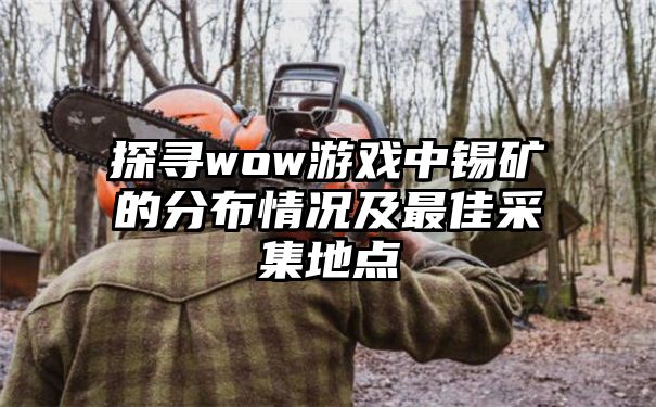 探寻wow游戏中锡矿的分布情况及最佳采集地点