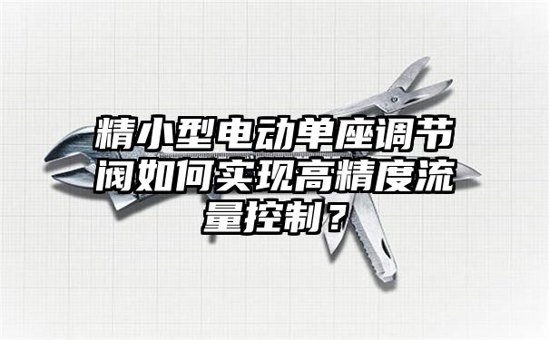 精小型电动单座调节阀如何实现高精度流量控制？