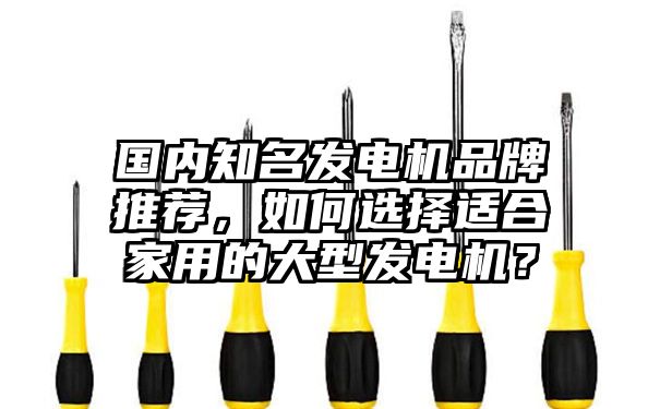 国内知名发电机品牌推荐，如何选择适合家用的大型发电机？